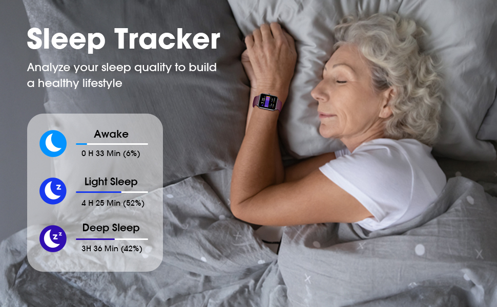 Watch with Pedometer, Sleep Tracker - Analyze your sleep quality to build a healthy lifestyle.