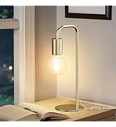Iporovon Industrial Table Lamp for Bedroom, Modern Side Table Lamps for Nightstand with Wire Swit...