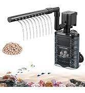 Carefree Fish Aquarium Small Sponge Filter for 3~15Gal Fish Tank Quiet for Saltwater and Freshwat...