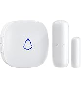 METAK Wireless Door Chime, Door Open Contact Sensor Alarm with 500 FT Range, 58 Chimes and 5 Volu...
