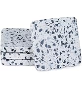 Thirstystone White Natural Terrazzo Coasters with Large Marble Flecks and Protective Cork Backing...
