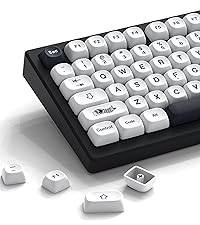 Womier Keyboard Keycaps Jelly, Clear White Key Caps 60 75 100 Percent 115 Keys, Transparent Custom C...