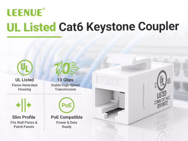 cat6 keystone coupler rj45 inline coupler ethernet extension adapter female to female connector