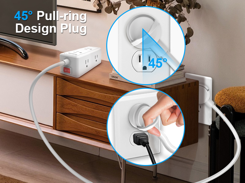 surge protector with usb ports extension cord flat wall plug extension cord 10+ ft