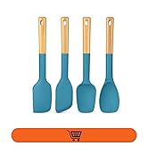 Silicone Spatula Spoon Set, Great for Mixing, Folding, Scraping, and Spreading, Sturdy BPA-Free M...