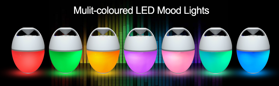 Blufree waterproof bluetooth speaker with Lights,it has Multi-colors lights and 8 flashing modes