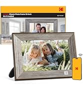 KODAK Wooden WiFi Digital Picture Frame, 32G 10.1 Inch Digital Photo Frame 1280x800 HD IPS Touch ...