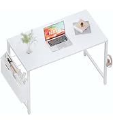Pamray 32 Inch Computer Desk Small Spaces Desk with Storage Bag for Bedroom Writing and Home Offi...