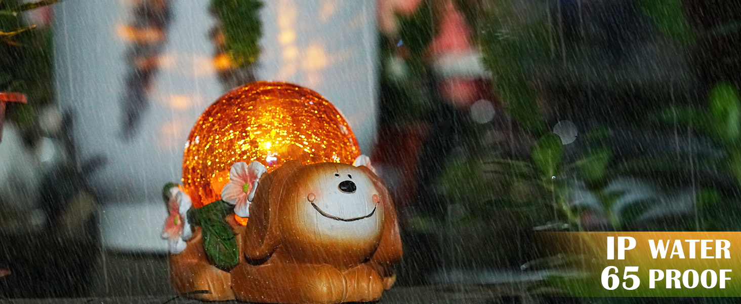 Garden Puppy Statues Outdoor Decor, Solar Lights Outdoor Statue