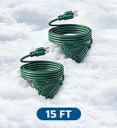 DEWENWILS 15 FT Outdoor Extension Cord for Halloween, Weatherproof 16/3 SJTW Power Cable for Outd...