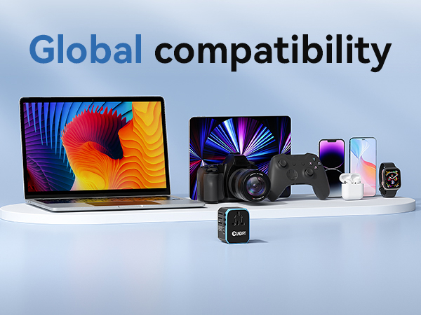 The European plug adapter works with almost all your devices all over the world