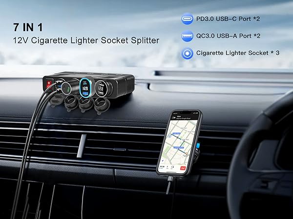 12v cigarette lighter socket cigarette lighter splitter car charger adapter 12v usb c outlet
