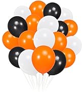 300 Pack White Black and Orange Balloons, 100 of each of the 3 colors, White Black OrangeMatte La...