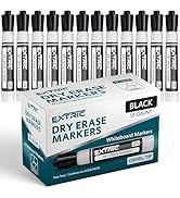 EXTRIC Dry Erase Markers, 12 Count Chisel Tip White Board Markers, Black Dry Erase Marker