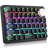 Koolertron One Handed Mechanical Gaming Keyboard, Black Programmable Macro Keypad, One-Handed Mec...