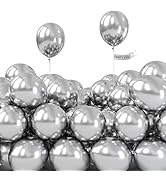 PartyWoo Metallic Silver Balloons, 120 pcs 5 Inch Silver Balloons, Latex Balloons for Balloon Gar...
