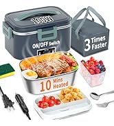 IFENROL Electric Heated Lunch Box for Adults, 100W 3-IN-1 1.8L Heated Lunch Box for Men Portable ...