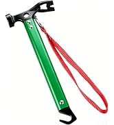 Carbon Steel Aluminum Camping Hammer, 12" Small Lightweight Three-in-One Functional Tent Stake Ha...