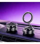 GEYUTHS Magnetic Vacuum Car Phone Holder with Strong Suction Cup 360° Adjustable Foldable Phone M...