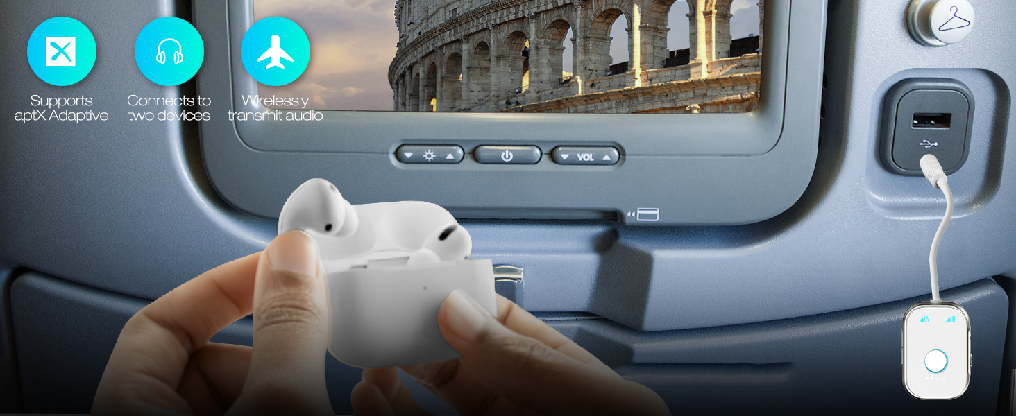 Bluetooth transmitter for airplane