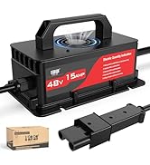 10L0L 15 Amp 48 Volt Golf Cart Charger for Yamaha G19 G22 with Plug- Lightweight Smart Charging f...