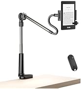 Foldable Tablet Holder for Kindle Reading in Bed with Remote Page Turner, No Stiff Easy Adjust Fl...