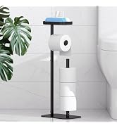 Kitsure Toilet Paper Holder Free Standing – Rustproof Metal Toilet Paper Stand for 4 Rolls with A...