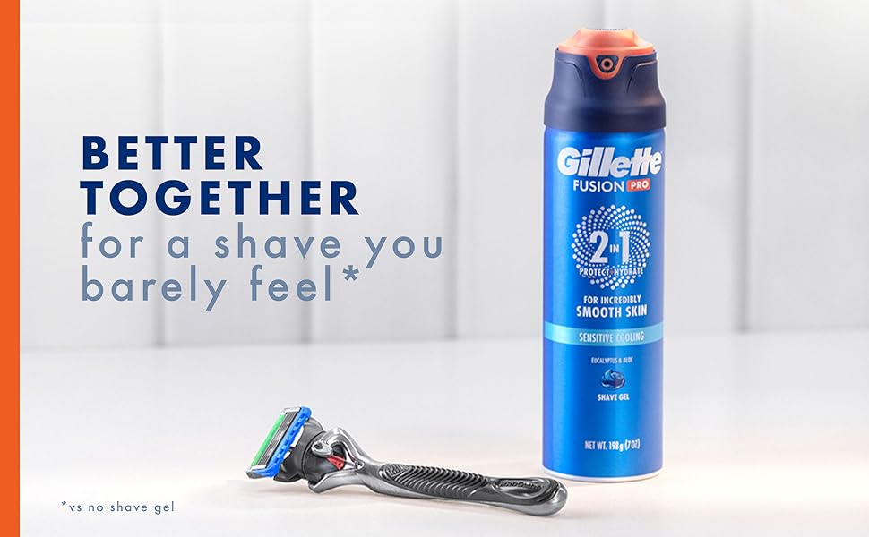 Gillette Fusion5 ProGlide and Gillette Fusion Pro sensitive cooling shave gel