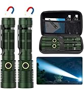 Small Tactical Flashlights High Lumens - 1500 Meters Long Beam Super Bright LED Magnetic Flashlig...