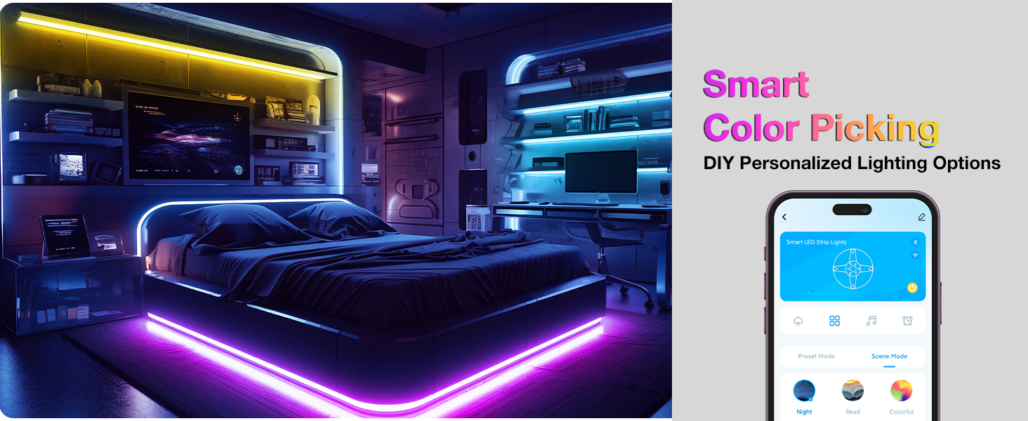 LED lights for bedroom DIY