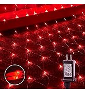 woohaha Outdoor Christmas Net Lights, 9.8FTx6.6FT 192 LED Fairy String Light with 8 Lighting Mode...