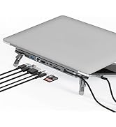 USB C Laptop Docking Station Stand, USB-C Hub 7 in 1 Multiport Adapter with 4K HDMI, Gigabit Ethe...