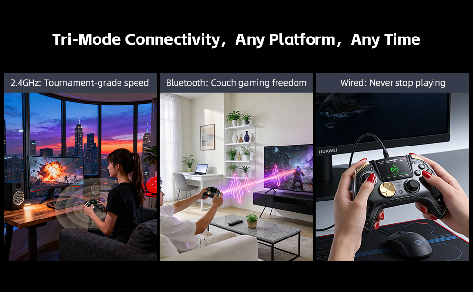 Interactive Screen Wireless Gaming Controller for PC/Switch/Switch 2/iOS/Android