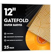 Gatefold Record Sleeves for 12-Inch Vinyl Albums: Clear Plastic Outer Sleeves with 3 Mil Thicknes...