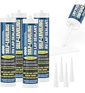 PAULINN Self Leveling Lap Sealant White, RV Roof Sealant for Camper Repair, RV Caulking, Rubber R...
