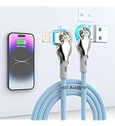 Opluz Bidirectional 90 Degree iPhone Charging Cable, 6FT Left&Right Angle USB to Lightning Cable,...