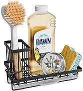 SWTYMIKI Sink Caddy Kitchen Sink Organizer with Detachable Brush Holder, Stainless Steel Sink Spo...