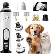 Silent Groom Pro Dog Nail Grinder -Professional Cat &amp; Dog Nail Trimmers with light &amp; 3 Speeds, Pe...