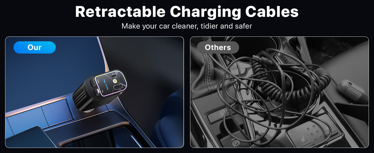 retractable car charger usb c