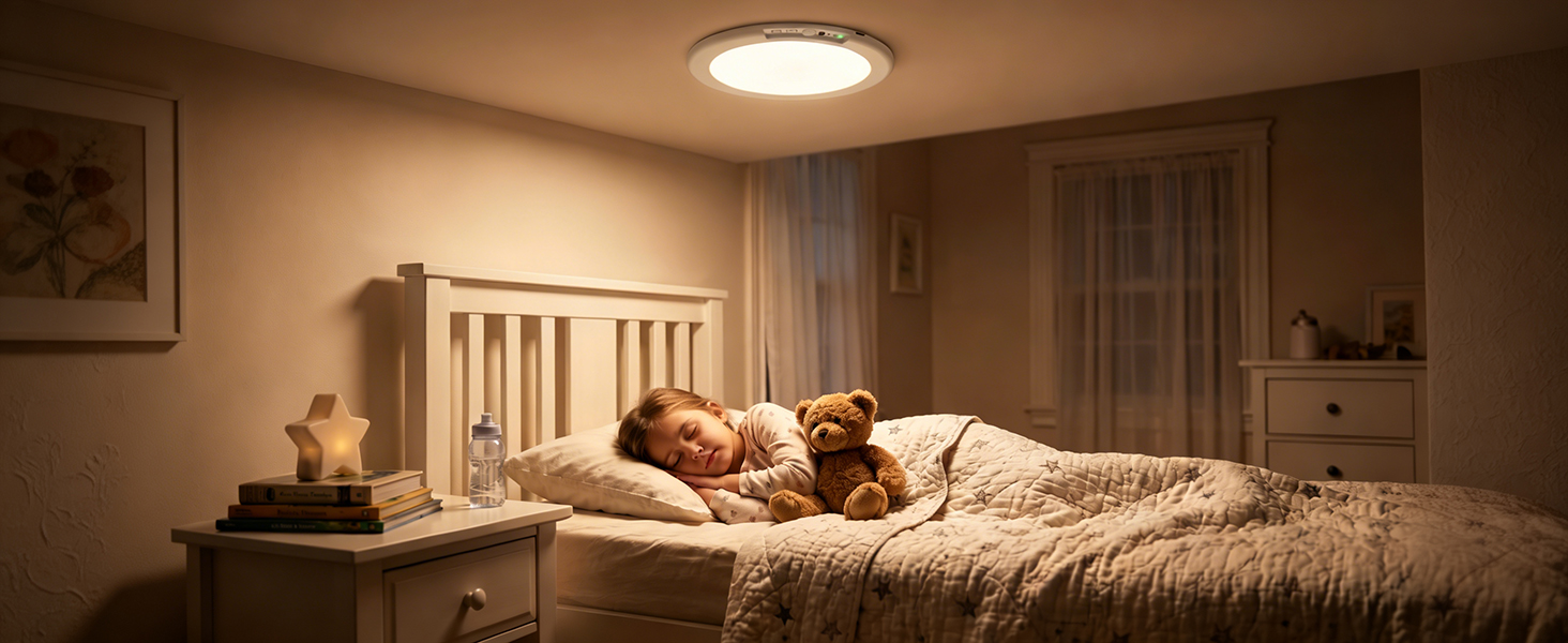 Ceiling lights installed for use in the bedroom