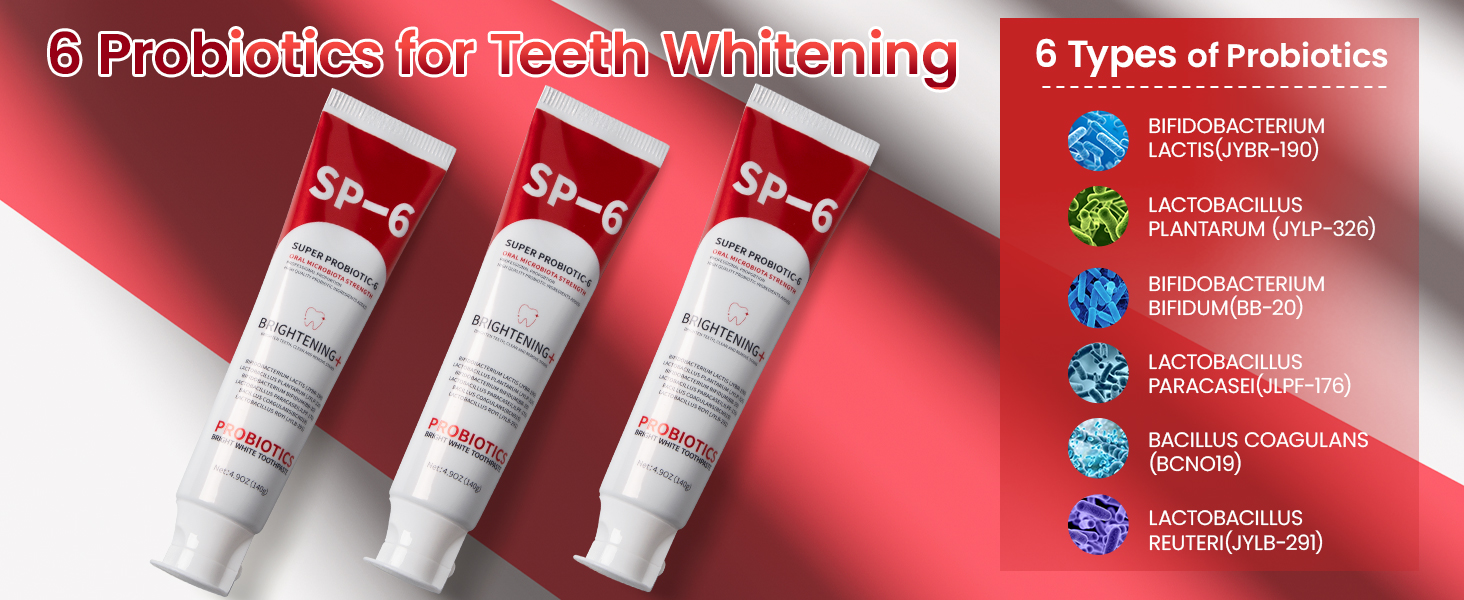 SP-6 Probiotic Brightening Toothpaste sp6 probiotic toothpaste whitening sp-6 probiotics whitening