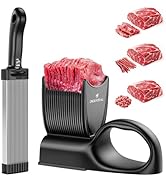 ONCE FOR ALL Fresh Meat Slicer with Handle Kitchen Knife Set For Meat Slicing Shredding, Manual J...