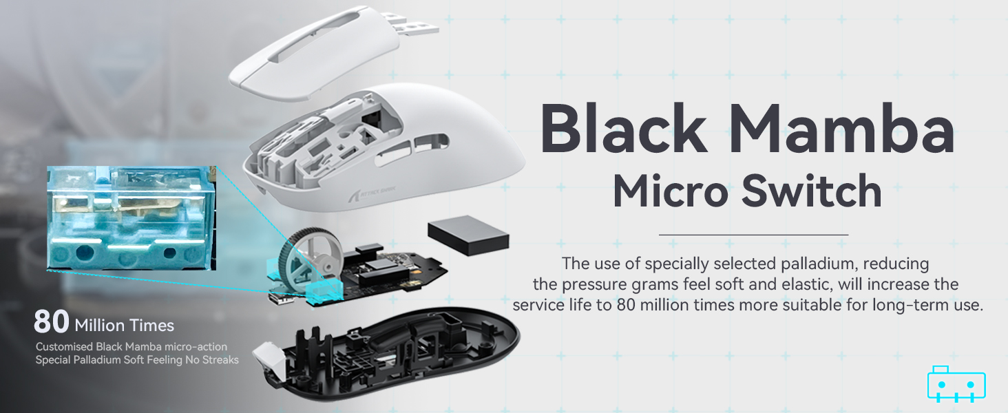 PAW3395 26K DPI Optical Sensor, 200h Battery Life, Programmable Buttons, Gaming Accessories for PC