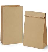 SHOPDAY Paper Lunch Bags 4lb 100 Pack Brown Paper Bags 5x2.95x9.45" Recyclable Kraft Sack Lunch B...