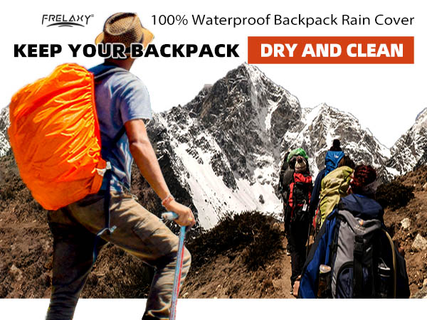 Frelaxy 100% Waterproof Backpack Rain Cover