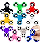 SCIONE Fidget Spinner Bulk 10 Pack Tri-Spinner Office Desk Classroom ADHD Anti Anxiety Focus Fing...