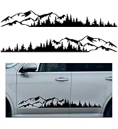 Rdxcv 2 PCS Car Mountain Tree Forest Decals, 59.1×7.9" Snow Mountain Tree Graphic Sticker Car Sid...