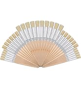 SOUJOY 30 Pieces Wooden Stencil Brushes, Natural Bristle Brushes, Wooden Handle Painting Brush fo...