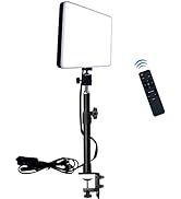 LED Desk Bi-Color Video Light, Key Light with C-Clamp Stand, 2700K-5700K Dimmable, Wireless Remot...