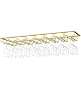 Nuovoware Wine Glass Rack - Under Cabinet Stemware Wine Glass Hanger Rack Holder for Bar Kitchen ...